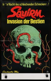 9w460 SQUIRM German 12x19 1976 Drew Struzan horror art, it was the night of the crawling terror!
