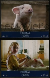 9w313 CHARLOTTE'S WEB 8 French LCs 2007 Dakota Fanning, great images of classic pig!