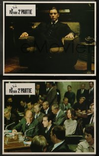 9w329 GODFATHER PART II 8 French LCs 1975 Al Pacino in Francis Ford Coppola classic crime sequel!