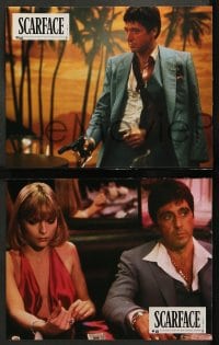 9w426 SCARFACE 6 style A French LCs 1984 Al Pacino as Tony Montana, Michelle Pfeiffer, De Palma!