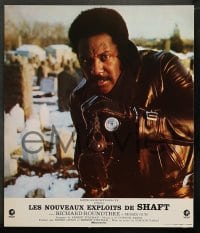 9w295 SHAFT'S BIG SCORE 9 style A French LCs 1973 images of mean Richard Roundtree blasting bad guys