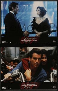 9w271 TOMORROW NEVER DIES 12 French LCs 1997 Pierce Brosnan as Bond, Michelle Yeoh, Teri Hatcher!
