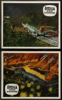 9w055 GAMERA VS. BARUGON 3 German LCs 1967 rubbery monsters fight to the death!
