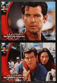 9w046 TOMORROW NEVER DIES 8 German LCs 1997 cool images of Pierce Brosnan as James Bond 007!