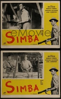 9w023 SIMBA 4 Iranian LCs 1955 Dirk Bogarde & Virginia McKenna's love defied primitive jungle laws!