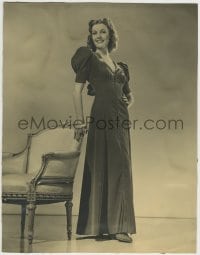 9x006 ANITA LOUISE deluxe 10.5x13.5 still 1930s full-length standing with her hand on a chair!