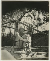 9x008 ANN HARDING deluxe 11x13.75 still 1930s seated portrait on stairs outdoors by Russell Ball!