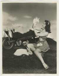 9x011 ANN RUTHERFORD deluxe 10x13 still 1940s in skimpy Easter outfit playing with bunnies!