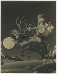 9x015 ANN SHERIDAN deluxe 10.25x13.25 still 1930s wonderful art in sexy Xmas suit riding reindeer!