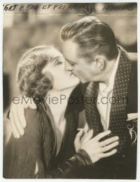 9x042 DINNER AT 8 deluxe 9x11.75 still 1933 romantic c/u of John Barrymore & Madge Evans kissing!
