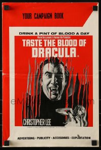 9x507 TASTE THE BLOOD OF DRACULA English pressbook 1970 Hammer horror, vampire Christopher Lee!