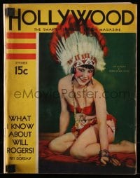 9x337 HOLLYWOOD magazine September 1931 sexy Native American Fifi D'Orsay by Edwin Bower Hesser!