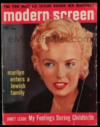 9x361 MODERN SCREEN magazine November 1956 Marilyn Monroe Enters a Jewish Family, cover by Lowe!