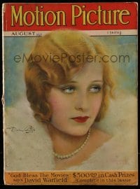 9x307 MOTION PICTURE English magazine August 1927 cover art of Dolores Costello by Marland Stone!