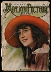 9x364 MOTION PICTURE magazine January 1916 great cover art of Mabel Normand!