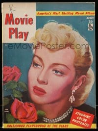 9x402 MOVIE PLAY magazine August 1946 great cover art of sexy blonde Lana Turner!
