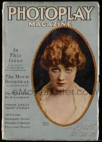 9x411 PHOTOPLAY magazine April 1916 great cover art of Edna Mayo from a photo by Matzene!