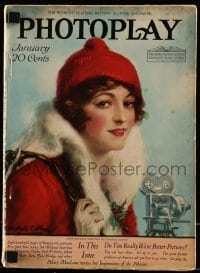 9x418 PHOTOPLAY magazine January 1918 cover art of pretty June Elvidge by Haskell Coffin!