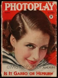 9x442 PHOTOPLAY magazine March 1934 cover art of beautiful Norma Shearer by Earl Christy!