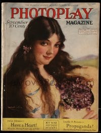 9x423 PHOTOPLAY magazine September 1918 cover art of pretty Lila Lee by Haskell Coffin!