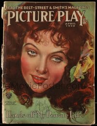 9x461 PICTURE PLAY magazine April 1930 great cover art of Myrna Loy by Modest Stein!