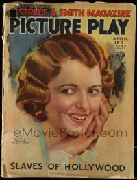 9x464 PICTURE PLAY magazine April 1931 great cover art of Janet Gaynor by Modest Stein!