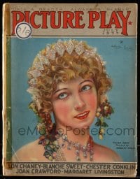 9x456 PICTURE PLAY magazine July 1927 great cover art of Gilda Gray by Modest Stein!
