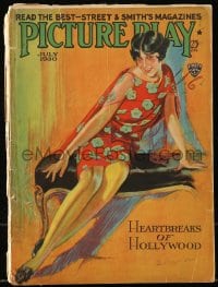 9x462 PICTURE PLAY magazine July 1930 sexy cover art, Heartbreaks of Hollywood!