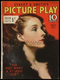 9x466 PICTURE PLAY magazine July 1931 great cover art of Norma Shearer by Martha Sawyers!