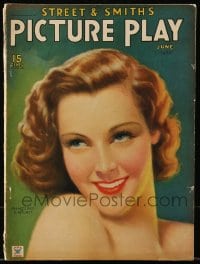 9x474 PICTURE PLAY magazine June 1935 great cover art of Frances Dee by Victor Tchetchet!