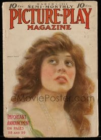9x444 PICTURE PLAY magazine March 1, 1916 art portrait of pretty Lenore Ulrich by S. Knox!