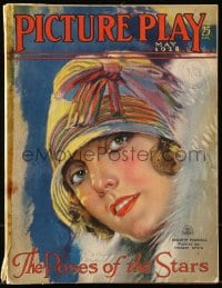 9x458 PICTURE PLAY magazine May 1928 great cover art of Dorothy Mackaill by Modest Stein!