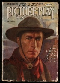 9x451 PICTURE PLAY magazine November 1918 great cover art of William S. Hart, Dorothy Gish story!