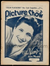 9x313 PICTURE SHOW English magazine August 1, 1931 cover portrait of beautiful Kay Francis!