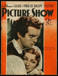 9x315 PICTURE SHOW English magazine July 17, 1937 Fred MacMurray & Claudette Colbert on the cover!