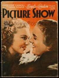 9x317 PICTURE SHOW English magazine September 11, 1937 Madeleine Carroll & Tyrone Power on cover!