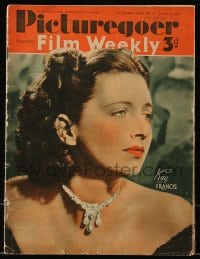 9x322 PICTUREGOER English magazine January 4, 1941 cover portrait of beautiful Kay Francis!