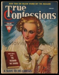 9x490 TRUE CONFESSIONS magazine February 1938 great cover art of Carole Lombard by Zoe Mozert!