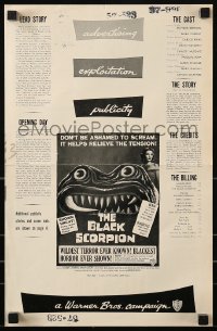 9x561 BLACK SCORPION pressbook 1957 wacky creature that looks more laughable than horrible!