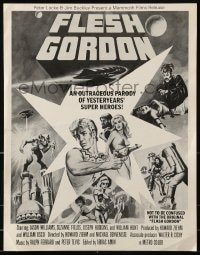 9x659 FLESH GORDON pressbook 1974 sexy sci-fi spoof, different wacky erotic super hero art!