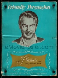 9x667 FRIENDLY PERSUASION pressbook 1956 Gary Cooper in a movie that will pleasure you in 100 ways!