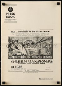 9x684 GREEN MANSIONS pressbook 1959 cool art of Audrey Hepburn & Anthony Perkins by Joseph Smith!