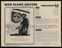 9x696 HIGH PLAINS DRIFTER pressbook 1973 classic art of Clint Eastwood holding gun & whip!