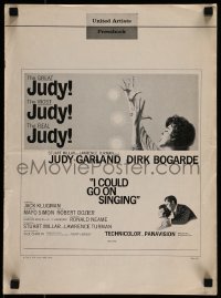 9x711 I COULD GO ON SINGING pressbook 1963 Judy Garland lights up the lonely stage, Dirk Bogarde