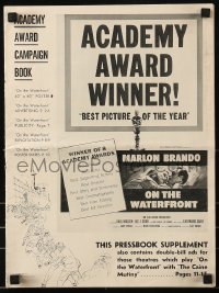 9x821 ON THE WATERFRONT awards pressbook 1954 Elia Kazan classic, many images of Marlon Brando!