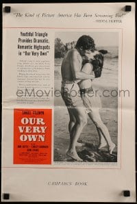 9x825 OUR VERY OWN pressbook 1950 Ann Blyth kissing Farley Granger on the beach!