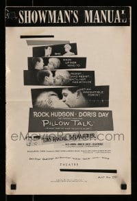9x838 PILLOW TALK pressbook 1959 bachelor Rock Hudson loves pretty career girl Doris Day, classic!