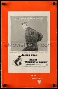 9x855 REBEL WITHOUT A CAUSE pressbook 1955 Nicholas Ray, what makes James Dean tick like a bomb!