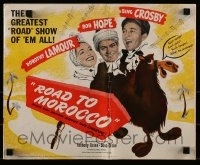 9x861 ROAD TO MOROCCO pressbook 1942 wacky art of Bob Hope, Bing Crosby & Dorothy Lamour on camel!