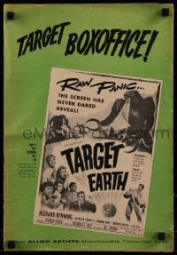 9x924 TARGET EARTH pressbook 1954 raw panic the screen has never dared reveal, cool sci-fi art!